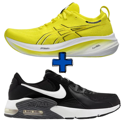 COMBO CON ZAPATILLAS Nike Air Max Excee + Asics Gel-Nimbus 26